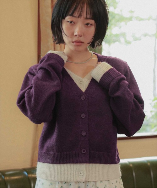 miette(ミエット)の「レイヤードライクVネックニットカーディガン(カーディガン/ボレロ・レディース・ブラウン/パープル/チャコール・FREE)」の17枚目の写真