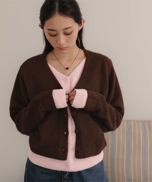 miette(ミエット)の「レイヤードライクVネックニットカーディガン(カーディガン/ボレロ・レディース・ブラウン/パープル/チャコール・FREE)」の14枚目の写真