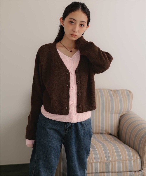 miette(ミエット)の「レイヤードライクVネックニットカーディガン(カーディガン/ボレロ・レディース・ブラウン/パープル/チャコール・FREE)」の15枚目の写真