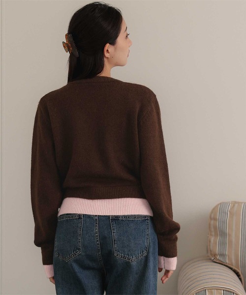 miette(ミエット)の「レイヤードライクVネックニットカーディガン(カーディガン/ボレロ・レディース・ブラウン/パープル/チャコール・FREE)」の13枚目の写真