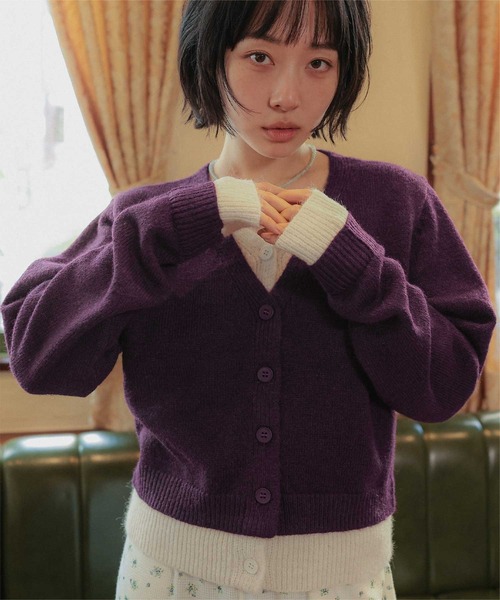 miette(ミエット)の「レイヤードライクVネックニットカーディガン(カーディガン/ボレロ・レディース・ブラウン/パープル/チャコール・FREE)」の21枚目の写真