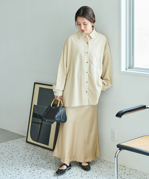 FREAK'S STORE(フリークスストア)の「限定展開 コーデュロイ オーバーシャツ(シャツ/ブラウス・レディース・ベージュ/コーラルピンク/ブラウン/サックスブルー/ナチュラル/ブラック・フリ-)」の7枚目の写真