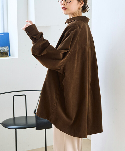 FREAK'S STORE(フリークスストア)の「限定展開 コーデュロイ オーバーシャツ(シャツ/ブラウス・レディース・ベージュ/コーラルピンク/ブラウン/サックスブルー/ナチュラル/ブラック・フリ-)」の21枚目の写真