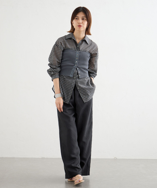 IENA(イエナ)の「《接触冷感/セットアップ対応》シルキータフタイージーパンツ(その他パンツ・レディース・ブラック/ベージュ・38/36/34)」の10枚目の写真