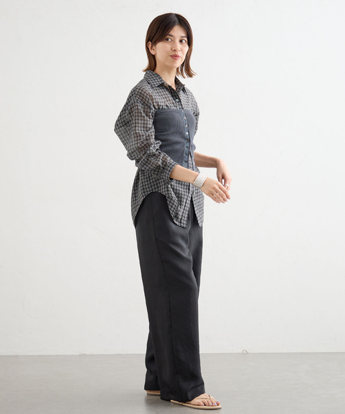IENA(イエナ)の「《接触冷感/セットアップ対応》シルキータフタイージーパンツ(その他パンツ・レディース・ブラック/ベージュ・38/36/34)」の13枚目の写真