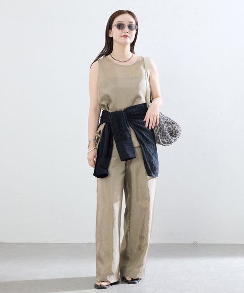 IENA(イエナ)の「《接触冷感/セットアップ対応》シルキータフタイージーパンツ(その他パンツ・レディース・ブラック/ベージュ・38/36/34)」の17枚目の写真