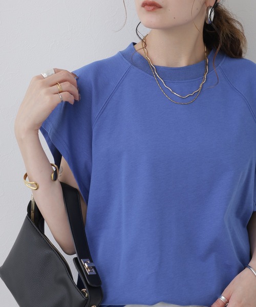 LUCA（ルカ）の「ネックカットチュニック ノースリーブ（Tシャツ/カットソー・レディース・オフホワイト/ブラック/ブルー・FREE）」の18枚目の写真
