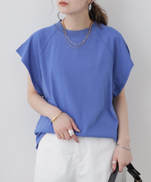 LUCA（ルカ）の「ネックカットチュニック ノースリーブ（Tシャツ/カットソー・レディース・オフホワイト/ブラック/ブルー・FREE）」の21枚目の写真