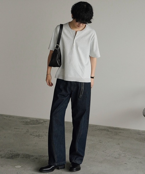 WYM LIDNM(ウィム バイ リドム)の「FAUX GRAIN CHAIN BELT(ベルト・メンズ・ブラック/キャメル・L/M)」の3枚目の写真