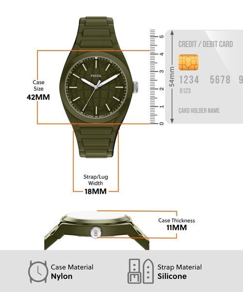 FOSSIL(フォッシル)の「フォッシル 腕時計 メンズ アナログ シリコン FS6178(アナログ腕時計・メンズ・グリーン・FREE)」の5枚目の写真