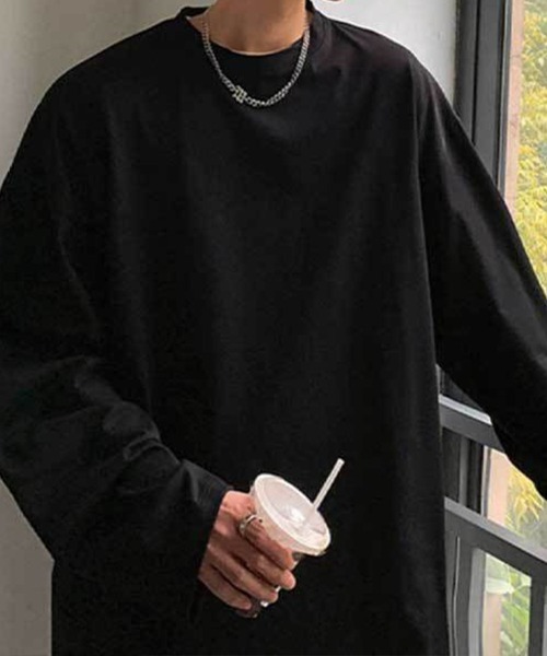KELVIN(ケルヴァン)の「Oversized Basic Long Tee オーバーサイズベーシックロンT(Tシャツ/カットソー・メンズ・ブラック・LARGE/MEDIUM)」の4枚目の写真