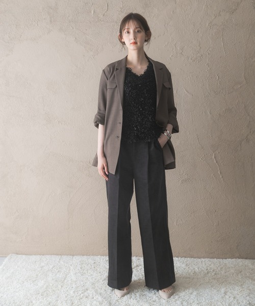 URBAN RESEARCH ROSSO WOMEN（アーバンリサーチ　ロッソ）の「Vネックシャギーニットベスト（ベスト・レディース・ライトグレー/ブラック・FREE）」の8枚目の写真