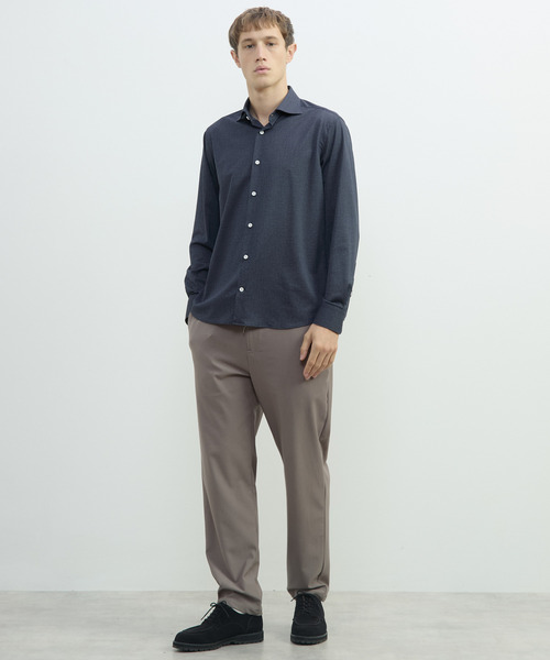 MEN'S MELROSE(メンズメルローズ)の「HITOYOSHIダブルネーム | テックジャージワイドカラーシャツ(シャツ/ブラウス・メンズ・ネイビー/ブラウン・2/3/4)」の20枚目の写真