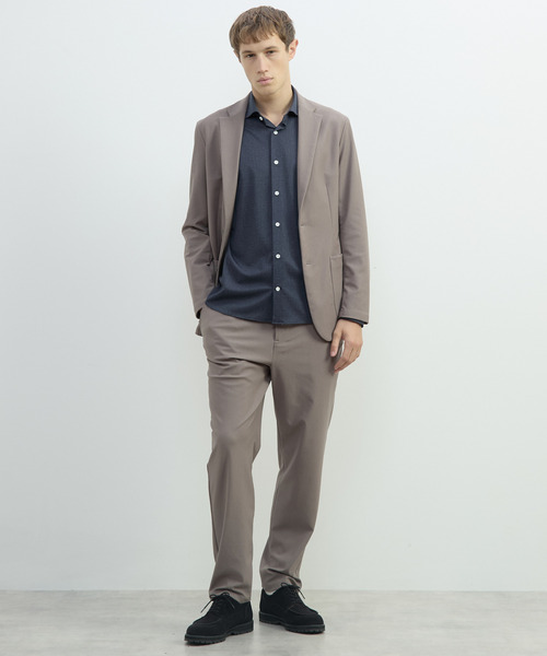 MEN'S MELROSE(メンズメルローズ)の「HITOYOSHIダブルネーム | テックジャージワイドカラーシャツ(シャツ/ブラウス・メンズ・ネイビー/ブラウン・2/3/4)」の22枚目の写真