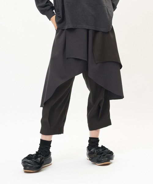 gomme(ゴム)の「レイヤーツイルパンツ(その他パンツ・レディース・ブラック/チャコールグレー・MEDIUM)」の2枚目の写真