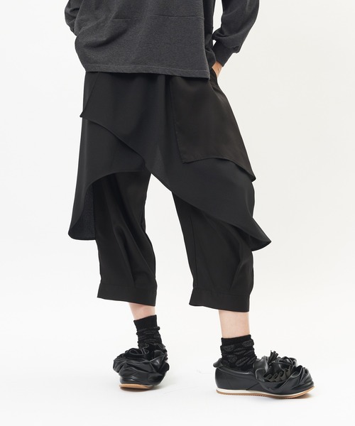 gomme(ゴム)の「レイヤーツイルパンツ(その他パンツ・レディース・ブラック/チャコールグレー・MEDIUM)」の1枚目の写真