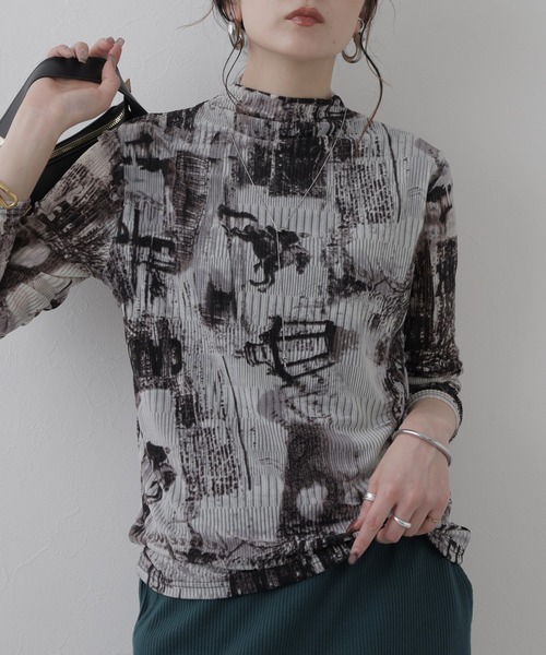 FUNALIVE（ファンアライブ）の「シースルーモックネック長袖カットソー（Tシャツ/カットソー・レディース・ホワイト系2/ホワイト系1・FREE）」の8枚目の写真
