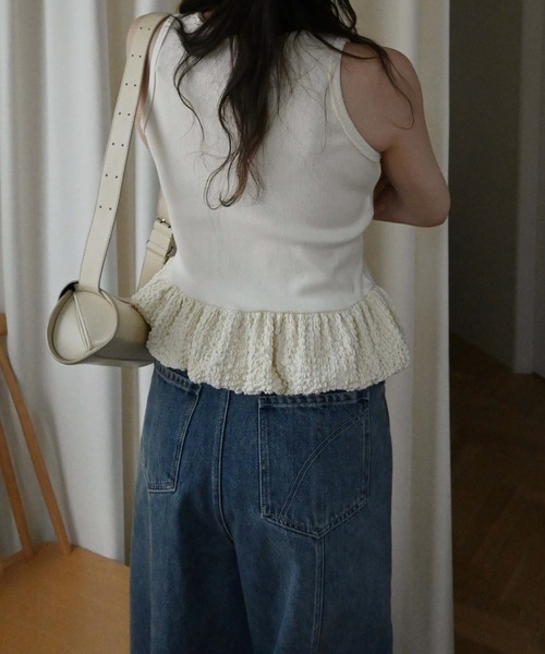 WILLFULLY（ウィルフリー）の「poodle dolman ensemble rib tank SET（Tシャツ/カットソー・レディース・ナチュラル/ブラウン/ブラック・FREE）」の9枚目の写真