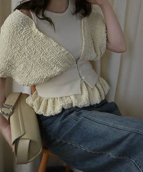 WILLFULLY（ウィルフリー）の「poodle dolman ensemble rib tank SET（Tシャツ/カットソー・レディース・ナチュラル/ブラウン/ブラック・FREE）」の10枚目の写真