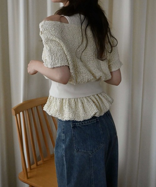 WILLFULLY（ウィルフリー）の「poodle dolman ensemble rib tank SET（Tシャツ/カットソー・レディース・ナチュラル/ブラウン/ブラック・FREE）」の11枚目の写真