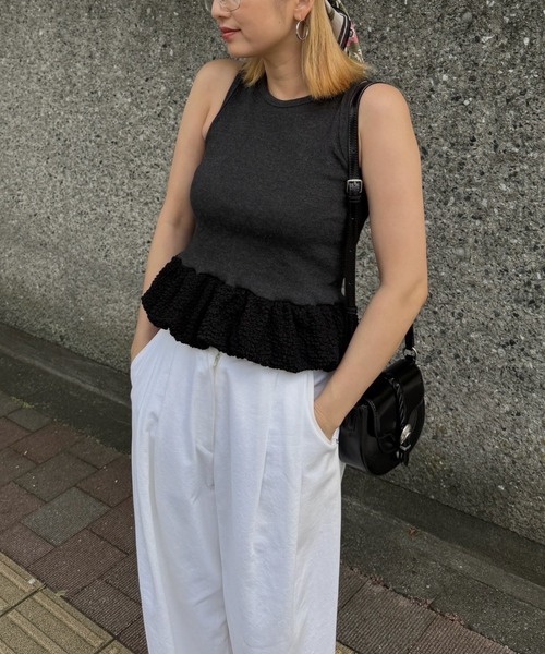 WILLFULLY（ウィルフリー）の「poodle dolman ensemble rib tank SET（Tシャツ/カットソー・レディース・ナチュラル/ブラウン/ブラック・FREE）」の15枚目の写真