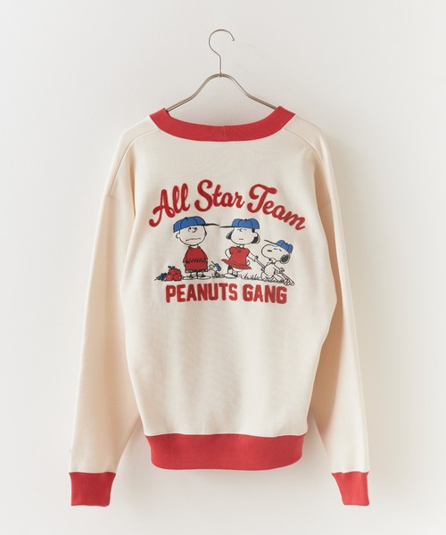 FRUIT OF THE LOOM(フルーツオブザルーム)の「FRUIT OF THE LOOM /フルーツオブザルーム x PEANUTS/ピーナッツ 裏起毛裏毛カーディガン 2026年秋冬 秋服(カーディガン/ボレロ・メンズ・アイボリー・M/L)」の8枚目の写真