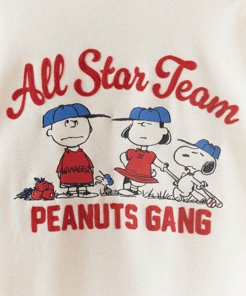 FRUIT OF THE LOOM(フルーツオブザルーム)の「FRUIT OF THE LOOM /フルーツオブザルーム x PEANUTS/ピーナッツ 裏起毛裏毛カーディガン 2026年秋冬 秋服(カーディガン/ボレロ・メンズ・アイボリー・M/L)」の3枚目の写真