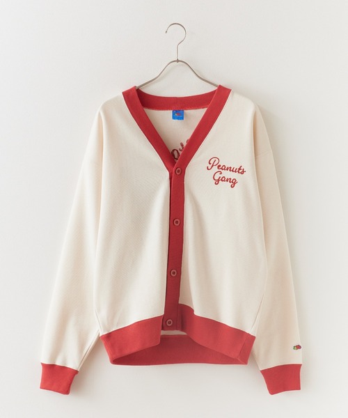 FRUIT OF THE LOOM(フルーツオブザルーム)の「FRUIT OF THE LOOM /フルーツオブザルーム x PEANUTS/ピーナッツ 裏起毛裏毛カーディガン 2026年秋冬 秋服(カーディガン/ボレロ・メンズ・アイボリー・M/L)」の9枚目の写真