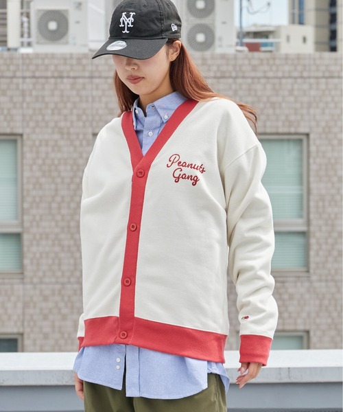 FRUIT OF THE LOOM(フルーツオブザルーム)の「FRUIT OF THE LOOM /フルーツオブザルーム x PEANUTS/ピーナッツ 裏起毛裏毛カーディガン 2026年秋冬 秋服(カーディガン/ボレロ・メンズ・アイボリー・M/L)」の10枚目の写真