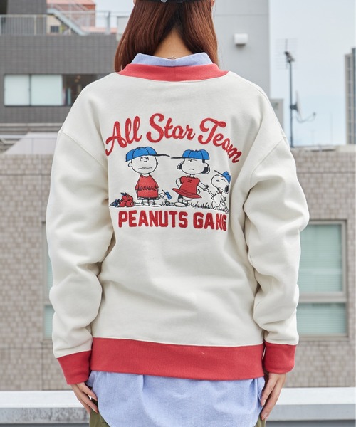 FRUIT OF THE LOOM(フルーツオブザルーム)の「FRUIT OF THE LOOM /フルーツオブザルーム x PEANUTS/ピーナッツ 裏起毛裏毛カーディガン 2026年秋冬 秋服(カーディガン/ボレロ・メンズ・アイボリー・M/L)」の19枚目の写真