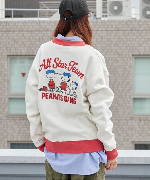 FRUIT OF THE LOOM(フルーツオブザルーム)の「FRUIT OF THE LOOM /フルーツオブザルーム x PEANUTS/ピーナッツ 裏起毛裏毛カーディガン 2026年秋冬 秋服(カーディガン/ボレロ・メンズ・アイボリー・M/L)」の20枚目の写真