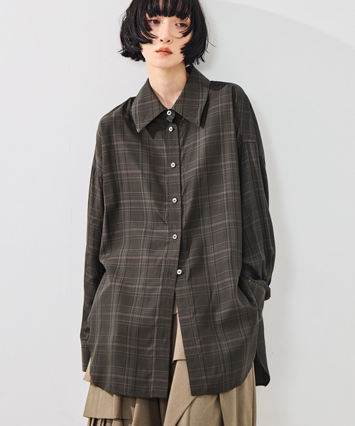 STUDIOUS（ステュディオス）の「【STUDIOUS/ステュディオス】2Way Overshirt/2ウェイオーバーシャツ/ウォッシャブル（シャツ/ブラウス・レディース・ホワイト/カーキ/キャメル・FREE）」の3枚目の写真
