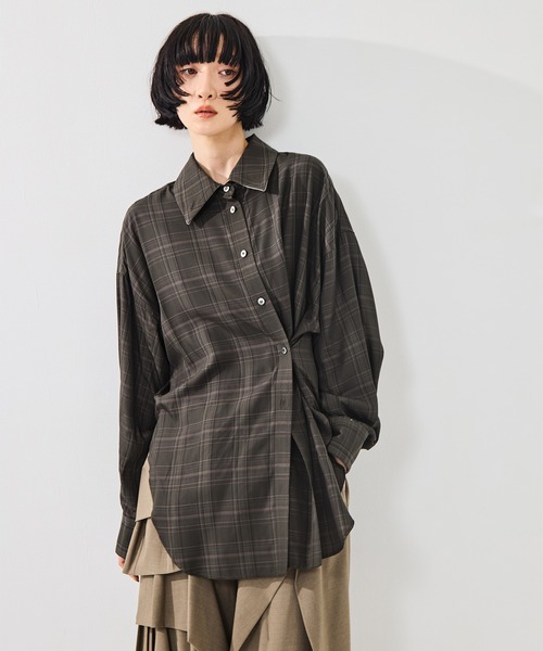 STUDIOUS（ステュディオス）の「【STUDIOUS/ステュディオス】2Way Overshirt/2ウェイオーバーシャツ/ウォッシャブル（シャツ/ブラウス・レディース・ホワイト/カーキ/キャメル・FREE）」の17枚目の写真