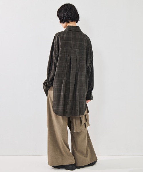 STUDIOUS（ステュディオス）の「【STUDIOUS/ステュディオス】2Way Overshirt/2ウェイオーバーシャツ/ウォッシャブル（シャツ/ブラウス・レディース・ホワイト/カーキ/キャメル・FREE）」の16枚目の写真