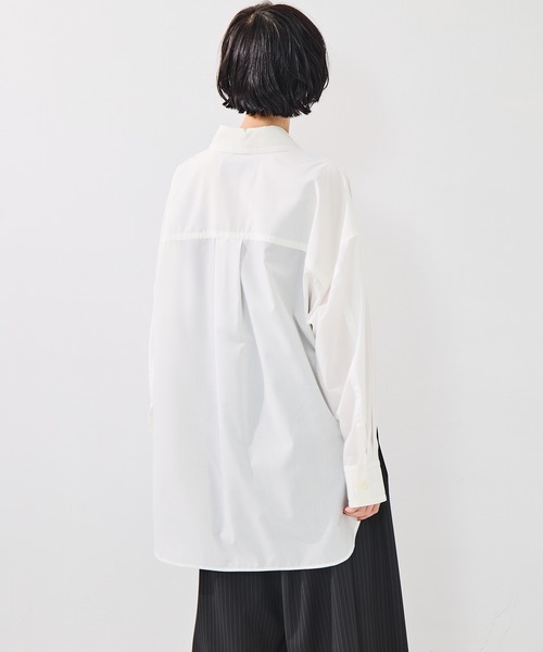 STUDIOUS（ステュディオス）の「【STUDIOUS/ステュディオス】2Way Overshirt/2ウェイオーバーシャツ/ウォッシャブル（シャツ/ブラウス・レディース・ホワイト/カーキ/キャメル・FREE）」の12枚目の写真