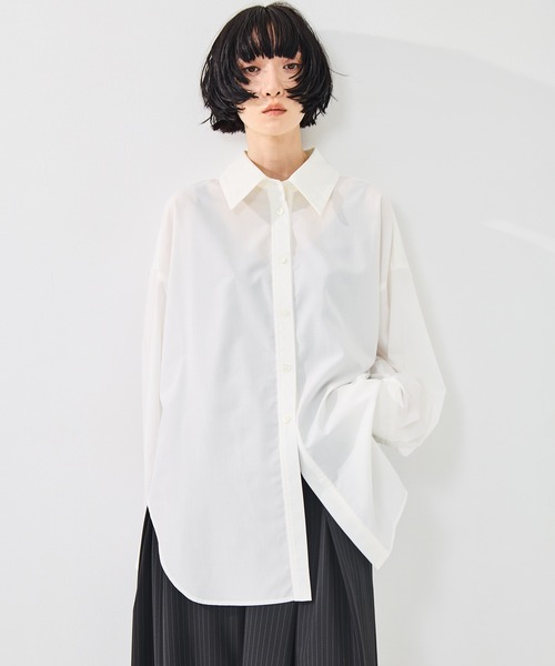 STUDIOUS（ステュディオス）の「【STUDIOUS/ステュディオス】2Way Overshirt/2ウェイオーバーシャツ/ウォッシャブル（シャツ/ブラウス・レディース・ホワイト/カーキ/キャメル・FREE）」の11枚目の写真
