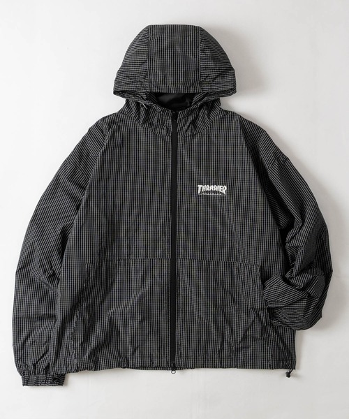 THRASHER(スラッシャー)の「【at】〔THRASHER/スラッシャー〕レトロチェック マウンテンパーカー ドローコード付き(ナイロンジャケット・メンズ・ブラック/ブルー/グリーン・MEDIUM/LARGE)」の17枚目の写真