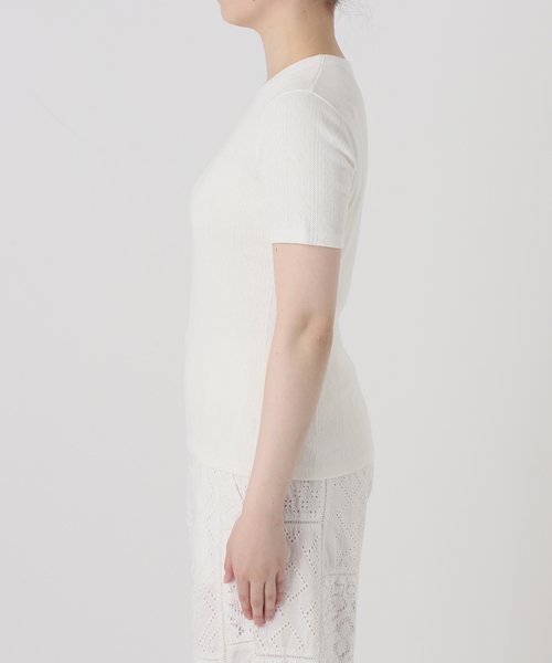 IENA LA BOUCLE(イエナラブークル)の「IENA LA BOUCLE アイレットメッシュクルーネックTシャツ(Tシャツ/カットソー・レディース・グレー/ホワイト・FREE)」の15枚目の写真