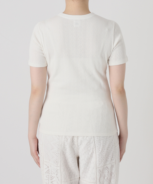 IENA LA BOUCLE(イエナラブークル)の「IENA LA BOUCLE アイレットメッシュクルーネックTシャツ(Tシャツ/カットソー・レディース・グレー/ホワイト・FREE)」の16枚目の写真