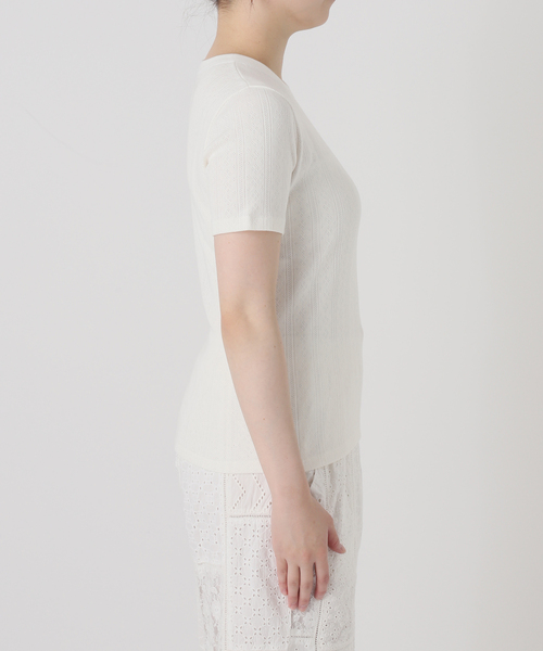 IENA LA BOUCLE(イエナラブークル)の「IENA LA BOUCLE アイレットメッシュクルーネックTシャツ(Tシャツ/カットソー・レディース・グレー/ホワイト・FREE)」の17枚目の写真