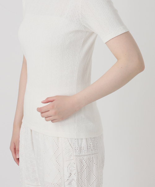 IENA LA BOUCLE(イエナラブークル)の「IENA LA BOUCLE アイレットメッシュクルーネックTシャツ(Tシャツ/カットソー・レディース・グレー/ホワイト・FREE)」の19枚目の写真