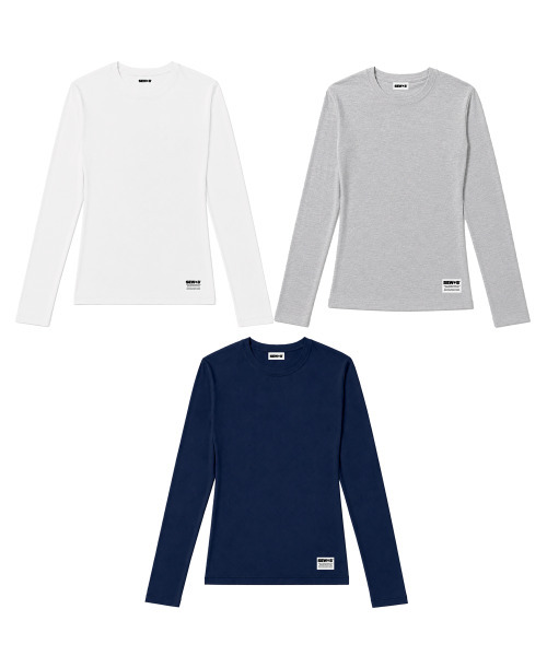 セール】セミクロップド長袖Tシャツ [3 Pack]（Tシャツ/カットソー