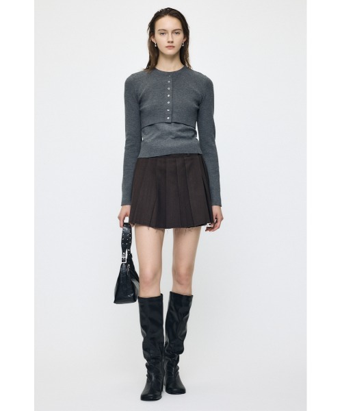 MOUSSY(マウジー)の「【26年AW新作】PLEATED WRAP スカート(スカート・レディース・ブラウン/杢グレー・1/2)」の3枚目の写真