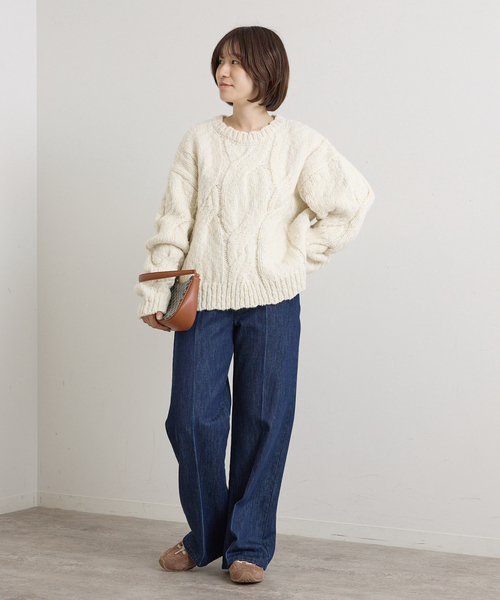 U by SPICK&SPAN(ユーバイスピックアンドスパン)の「ケーブルニット(ニット/セーター・レディース・ベージュ/White/レッド・FREE)」の16枚目の写真