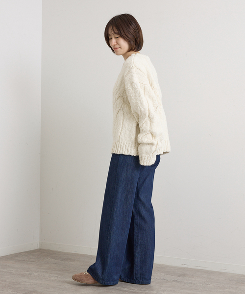 U by SPICK&SPAN(ユーバイスピックアンドスパン)の「ケーブルニット(ニット/セーター・レディース・ベージュ/White/レッド・FREE)」の17枚目の写真