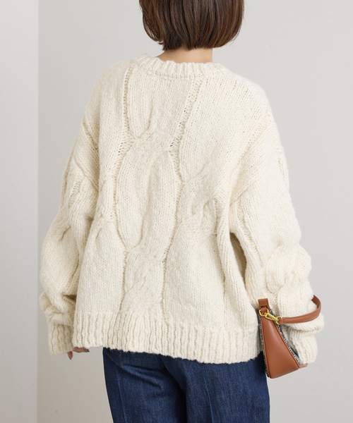 U by SPICK&SPAN(ユーバイスピックアンドスパン)の「ケーブルニット(ニット/セーター・レディース・ベージュ/White/レッド・FREE)」の20枚目の写真