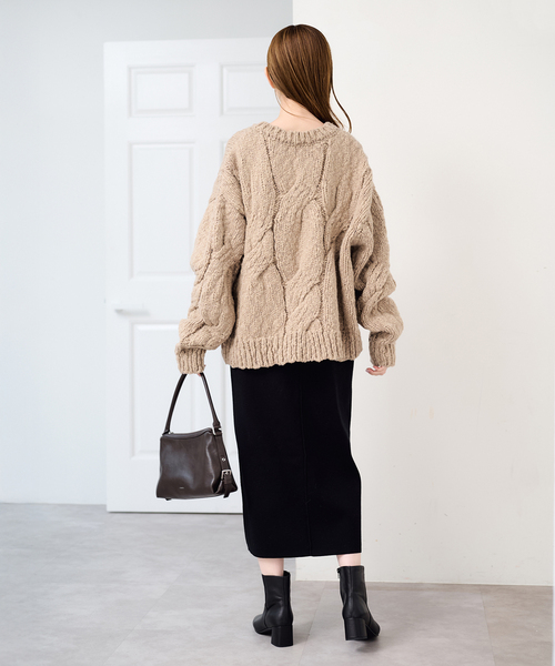 U by SPICK&SPAN(ユーバイスピックアンドスパン)の「ケーブルニット(ニット/セーター・レディース・ベージュ/White/レッド・FREE)」の22枚目の写真