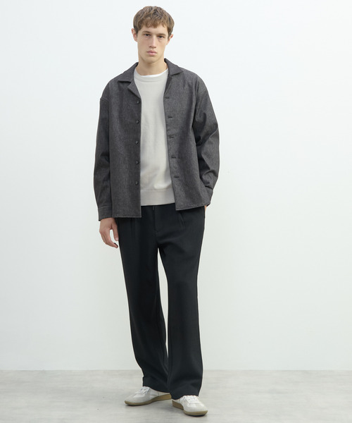 MEN'S MELROSE(メンズメルローズ)の「PBTスムースハイゲージプレーティングクルーネックニット | ウォッシャブル(ニット/セーター・メンズ・ブラウン/グレー/ブラック/グレイッシュベージュ・2/3/4)」の19枚目の写真