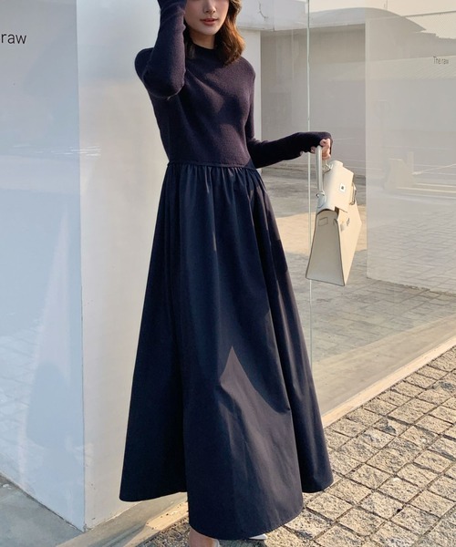 BIRTHDAY BASH(バースデイバッシュ)の「SIDE ZIP PLEATS DRESS(サイドジッププリーツドレス)(ワンピース・レディース・ネイビー/ブラック・SMALL/MEDIUM)」の10枚目の写真