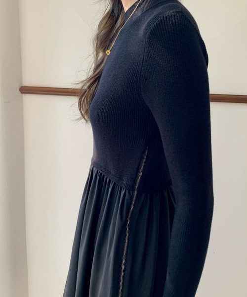 BIRTHDAY BASH(バースデイバッシュ)の「SIDE ZIP PLEATS DRESS(サイドジッププリーツドレス)(ワンピース・レディース・ネイビー/ブラック・SMALL/MEDIUM)」の19枚目の写真